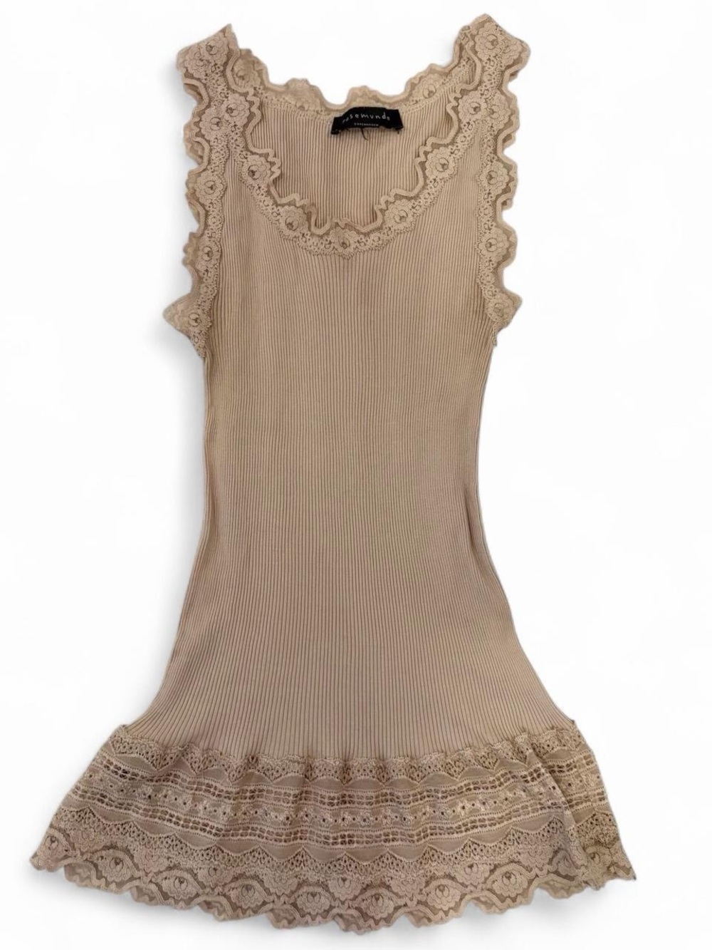 Rosemunde Vintage Silk Long Lace Beige Top